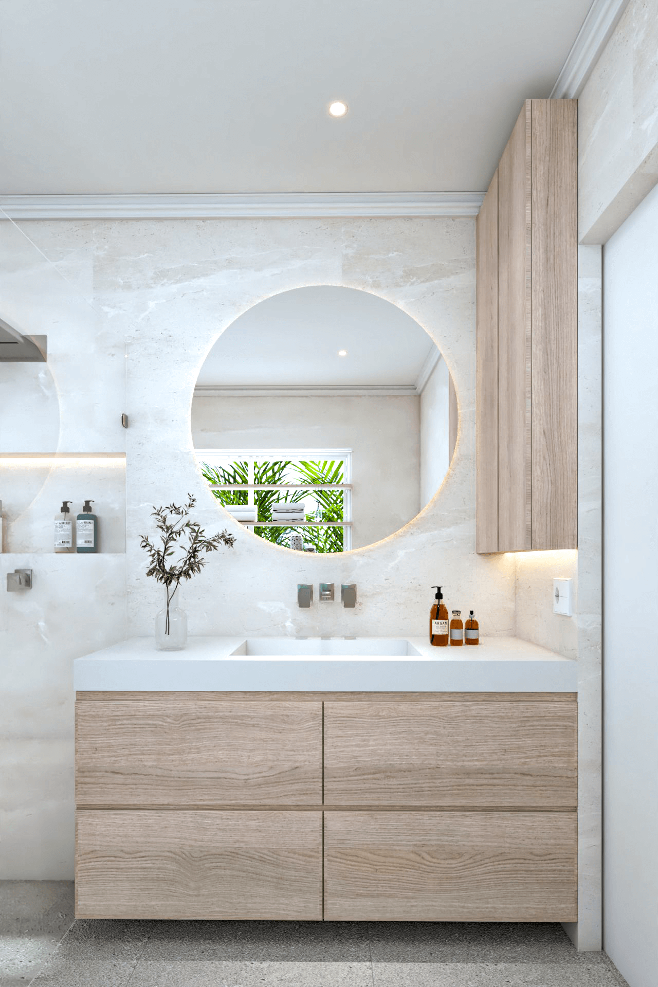 OP3_Imagen 6 Café Crème Miami Restaurant - view of the ceiling decorated with drawn black and white buildings, design by Beatrice Leupold