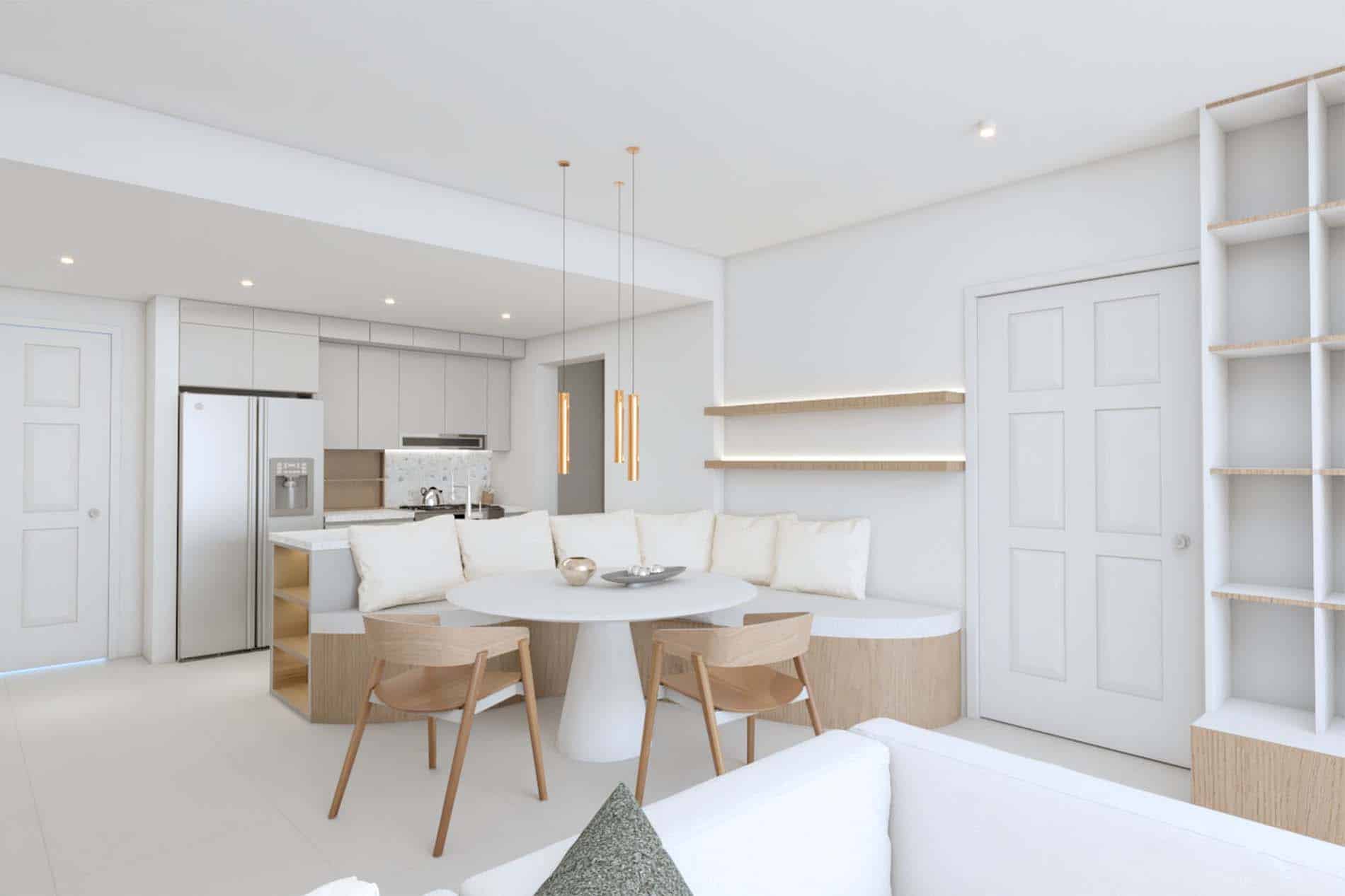 a.png_0004_4 kitchen sheila Café Crème Miami Restaurant - before picture of the construction with the ground being open to place the counter